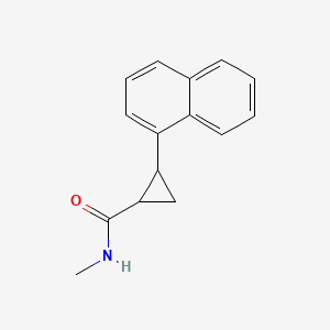 molecular formula C15H15NO B7612383 N-methyl-2-naphthalen-1-ylcyclopropane-1-carboxamide 