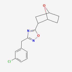 molecular formula C15H15ClN2O2 B7612386 3-[(3-Chlorophenyl)methyl]-5-(7-oxabicyclo[2.2.1]heptan-2-yl)-1,2,4-oxadiazole 