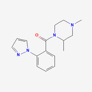 molecular formula C16H20N4O B7612423 (2,4-Dimethylpiperazin-1-yl)-(2-pyrazol-1-ylphenyl)methanone 