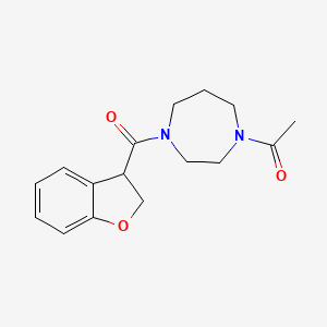 molecular formula C16H20N2O3 B7612428 1-[4-(2,3-Dihydro-1-benzofuran-3-carbonyl)-1,4-diazepan-1-yl]ethanone 