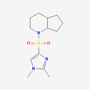 molecular formula C13H21N3O2S B7612447 1-(1,2-Dimethylimidazol-4-yl)sulfonyl-2,3,4,4a,5,6,7,7a-octahydrocyclopenta[b]pyridine 