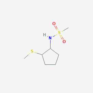 molecular formula C7H15NO2S2 B7612453 N-(2-methylsulfanylcyclopentyl)methanesulfonamide 