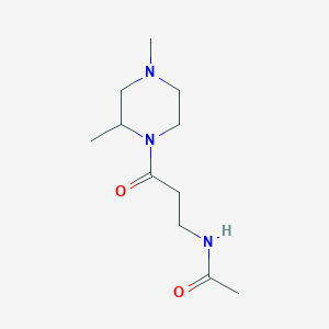 molecular formula C11H21N3O2 B7612462 N-[3-(2,4-dimethylpiperazin-1-yl)-3-oxopropyl]acetamide 