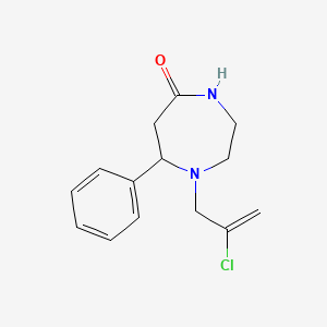 molecular formula C14H17ClN2O B7612474 1-(2-Chloroprop-2-enyl)-7-phenyl-1,4-diazepan-5-one 