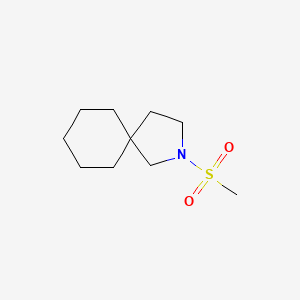 molecular formula C10H19NO2S B7612508 2-Methylsulfonyl-2-azaspiro[4.5]decane 