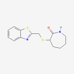 molecular formula C14H16N2OS2 B7612517 3-(1,3-Benzothiazol-2-ylmethylsulfanyl)azepan-2-one 