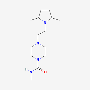 molecular formula C14H28N4O B7612548 4-[2-(2,5-dimethylpyrrolidin-1-yl)ethyl]-N-methylpiperazine-1-carboxamide 