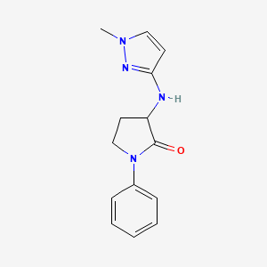 molecular formula C14H16N4O B7612551 3-[(1-Methylpyrazol-3-yl)amino]-1-phenylpyrrolidin-2-one 