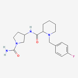 N-(1-carbamoylpyrrolidin-3-yl)-1-[(4-fluorophenyl)methyl]piperidine-2-carboxamide