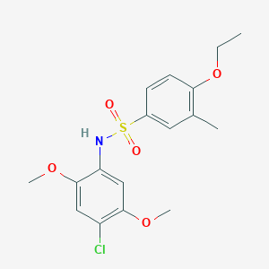 molecular formula C17H20ClNO5S B7612616 N-(4-chloro-2,5-dimethoxyphenyl)-4-ethoxy-3-methylbenzene-1-sulfonamide 