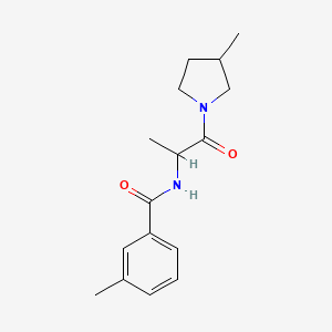 3-methyl-N-[1-(3-methylpyrrolidin-1-yl)-1-oxopropan-2-yl]benzamide