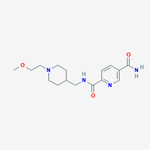 molecular formula C16H24N4O3 B7612645 2-N-[[1-(2-methoxyethyl)piperidin-4-yl]methyl]pyridine-2,5-dicarboxamide 