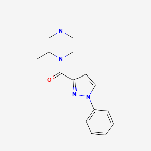 (2,4-Dimethylpiperazin-1-yl)-(1-phenylpyrazol-3-yl)methanone