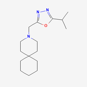 molecular formula C16H27N3O B7612672 2-(3-Azaspiro[5.5]undecan-3-ylmethyl)-5-propan-2-yl-1,3,4-oxadiazole 