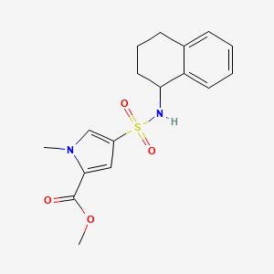 molecular formula C17H20N2O4S B7612678 Methyl 1-methyl-4-[(1,2,3,4-tetrahydronaphthalen-1-YL)sulfamoyl]-1H-pyrrole-2-carboxylate 