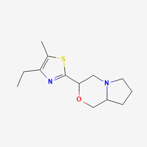 molecular formula C13H20N2OS B7612703 3-(4-ethyl-5-methyl-1,3-thiazol-2-yl)-3,4,6,7,8,8a-hexahydro-1H-pyrrolo[2,1-c][1,4]oxazine 