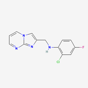 molecular formula C13H10ClFN4 B7612718 2-chloro-4-fluoro-N-(imidazo[1,2-a]pyrimidin-2-ylmethyl)aniline 