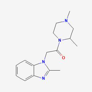 molecular formula C16H22N4O B7612741 1-(2,4-Dimethylpiperazin-1-yl)-2-(2-methylbenzimidazol-1-yl)ethanone 