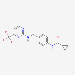 N-[4-[1-[[4-(trifluoromethyl)pyrimidin-2-yl]amino]ethyl]phenyl]cyclopropanecarboxamide