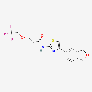 N-[4-(1,3-dihydro-2-benzofuran-5-yl)-1,3-thiazol-2-yl]-3-(2,2,2-trifluoroethoxy)propanamide