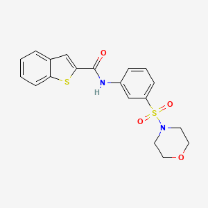 molecular formula C19H18N2O4S2 B7612774 N-(3-morpholin-4-ylsulfonylphenyl)-1-benzothiophene-2-carboxamide 