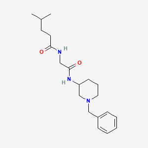 molecular formula C20H31N3O2 B7612775 N-[2-[(1-benzylpiperidin-3-yl)amino]-2-oxoethyl]-4-methylpentanamide 