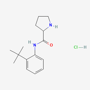 molecular formula C15H23ClN2O B7612779 N-(2-tert-butylphenyl)pyrrolidine-2-carboxamide;hydrochloride 