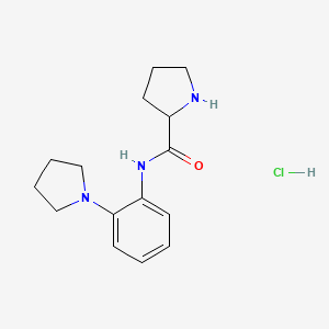 molecular formula C15H22ClN3O B7612783 N-(2-pyrrolidin-1-ylphenyl)pyrrolidine-2-carboxamide;hydrochloride 