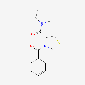 molecular formula C14H22N2O2S B7612798 3-(cyclohex-3-ene-1-carbonyl)-N-ethyl-N-methyl-1,3-thiazolidine-4-carboxamide 