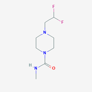 molecular formula C8H15F2N3O B7612812 4-(2,2-difluoroethyl)-N-methylpiperazine-1-carboxamide 