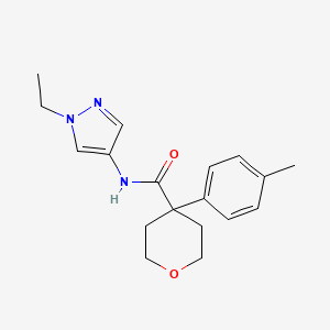 N-(1-ethylpyrazol-4-yl)-4-(4-methylphenyl)oxane-4-carboxamide