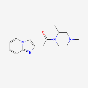 molecular formula C16H22N4O B7612829 1-(2,4-Dimethylpiperazin-1-yl)-2-(8-methylimidazo[1,2-a]pyridin-2-yl)ethanone 