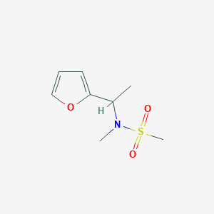 molecular formula C8H13NO3S B7612861 N-[1-(furan-2-yl)ethyl]-N-methylmethanesulfonamide 