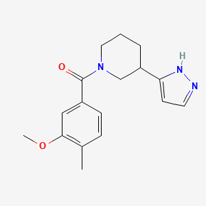 molecular formula C17H21N3O2 B7612867 (3-methoxy-4-methylphenyl)-[3-(1H-pyrazol-5-yl)piperidin-1-yl]methanone 