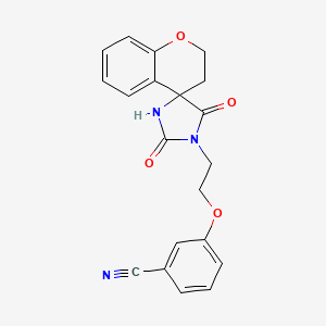 3-[2-(2',5'-Dioxospiro[2,3-dihydrochromene-4,4'-imidazolidine]-1'-yl)ethoxy]benzonitrile