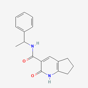 molecular formula C17H18N2O2 B7612908 2-oxo-N-(1-phenylethyl)-1,5,6,7-tetrahydrocyclopenta[b]pyridine-3-carboxamide 