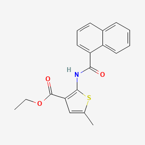 molecular formula C19H17NO3S B7612959 Ethyl 5-methyl-2-[(1-naphthylcarbonyl)amino]-3-thiophenecarboxylate 