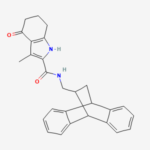 molecular formula C27H26N2O2 B7612967 3-methyl-4-oxo-N-(15-tetracyclo[6.6.2.02,7.09,14]hexadeca-2,4,6,9,11,13-hexaenylmethyl)-1,5,6,7-tetrahydroindole-2-carboxamide 