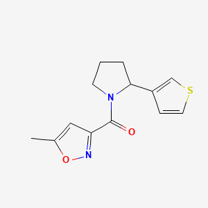 molecular formula C13H14N2O2S B7612986 (5-Methyl-1,2-oxazol-3-yl)-(2-thiophen-3-ylpyrrolidin-1-yl)methanone 