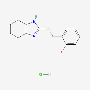 2-[(2-fluorophenyl)methylsulfanyl]-3a,4,5,6,7,7a-hexahydro-1H-benzimidazole;hydrochloride