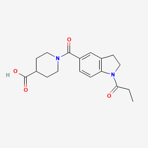 1-(1-Propanoyl-2,3-dihydroindole-5-carbonyl)piperidine-4-carboxylic acid