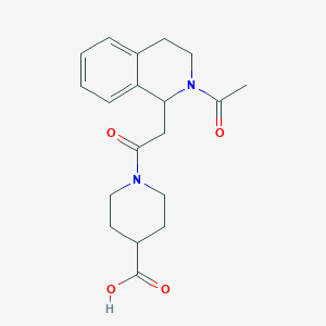 molecular formula C19H24N2O4 B7613026 1-[2-(2-acetyl-3,4-dihydro-1H-isoquinolin-1-yl)acetyl]piperidine-4-carboxylic acid 