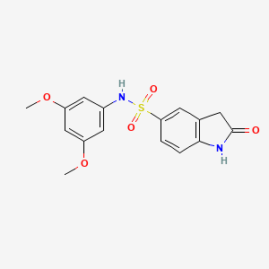 molecular formula C16H16N2O5S B7613042 N-(3,5-dimethoxyphenyl)-2-oxoindoline-5-sulfonamide 