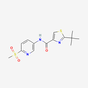 molecular formula C14H17N3O3S2 B7613057 2-tert-butyl-N-(6-methylsulfonylpyridin-3-yl)-1,3-thiazole-4-carboxamide 