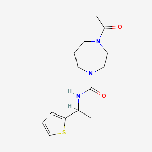 4-acetyl-N-(1-thiophen-2-ylethyl)-1,4-diazepane-1-carboxamide