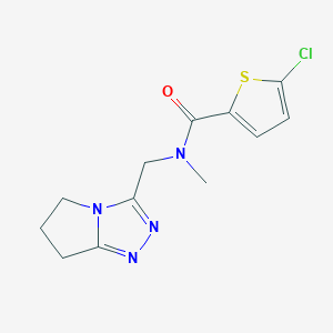 molecular formula C12H13ClN4OS B7613082 5-chloro-N-(6,7-dihydro-5H-pyrrolo[2,1-c][1,2,4]triazol-3-ylmethyl)-N-methylthiophene-2-carboxamide 