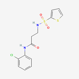 molecular formula C13H13ClN2O3S2 B7613089 N-(2-chlorophenyl)-3-(thiophen-2-ylsulfonylamino)propanamide 