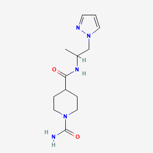 molecular formula C13H21N5O2 B7613116 4-N-(1-pyrazol-1-ylpropan-2-yl)piperidine-1,4-dicarboxamide 