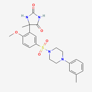 5-[2-Methoxy-5-[4-(3-methylphenyl)piperazin-1-yl]sulfonylphenyl]-5-methylimidazolidine-2,4-dione