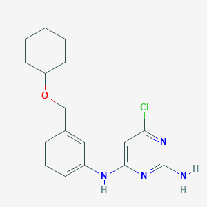 molecular formula C17H21ClN4O B7613172 6-chloro-4-N-[3-(cyclohexyloxymethyl)phenyl]pyrimidine-2,4-diamine 